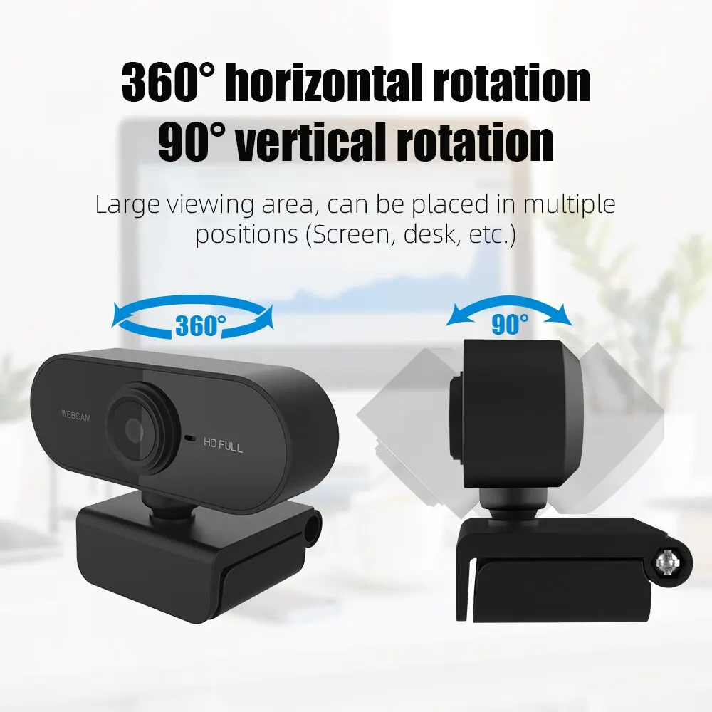 Full HD 1080p Webcam USB With Mic Mini Computer Camera,Flexible Rotatable , for Laptops, Desktop Webcam Camera Online Education-3