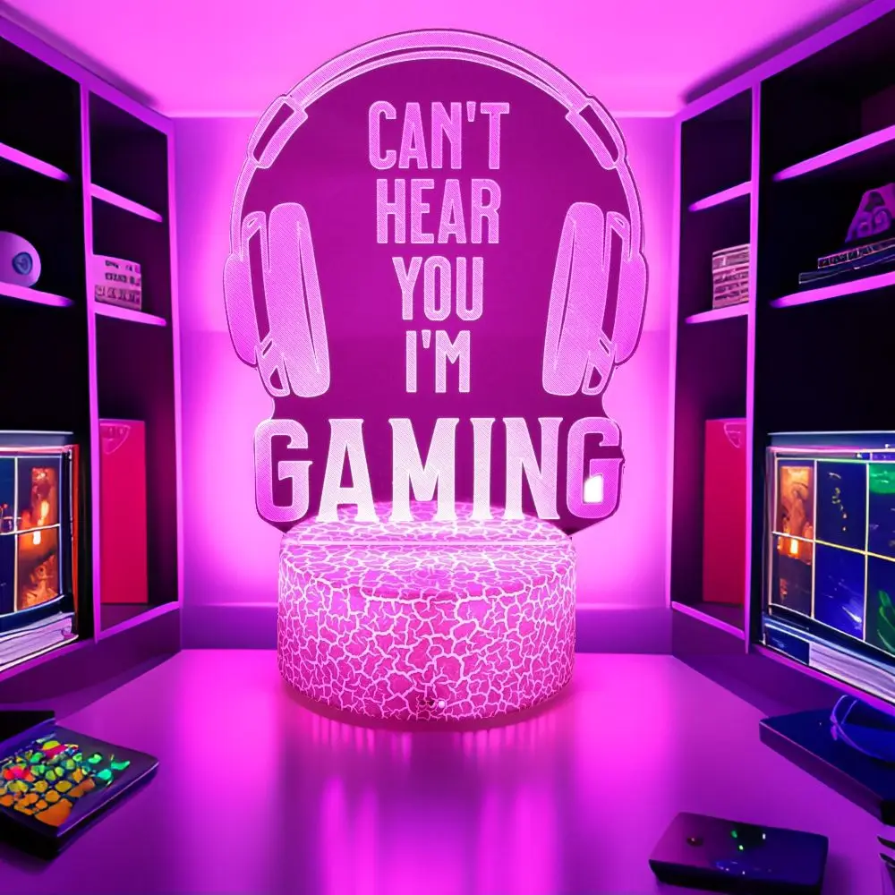 NEON GAMER 3D Lamp LED Night Light Gaming Setup RGB Children's Lamps Gamer Room Decoration Bedroom Table Lamp Personalized Gifts-5