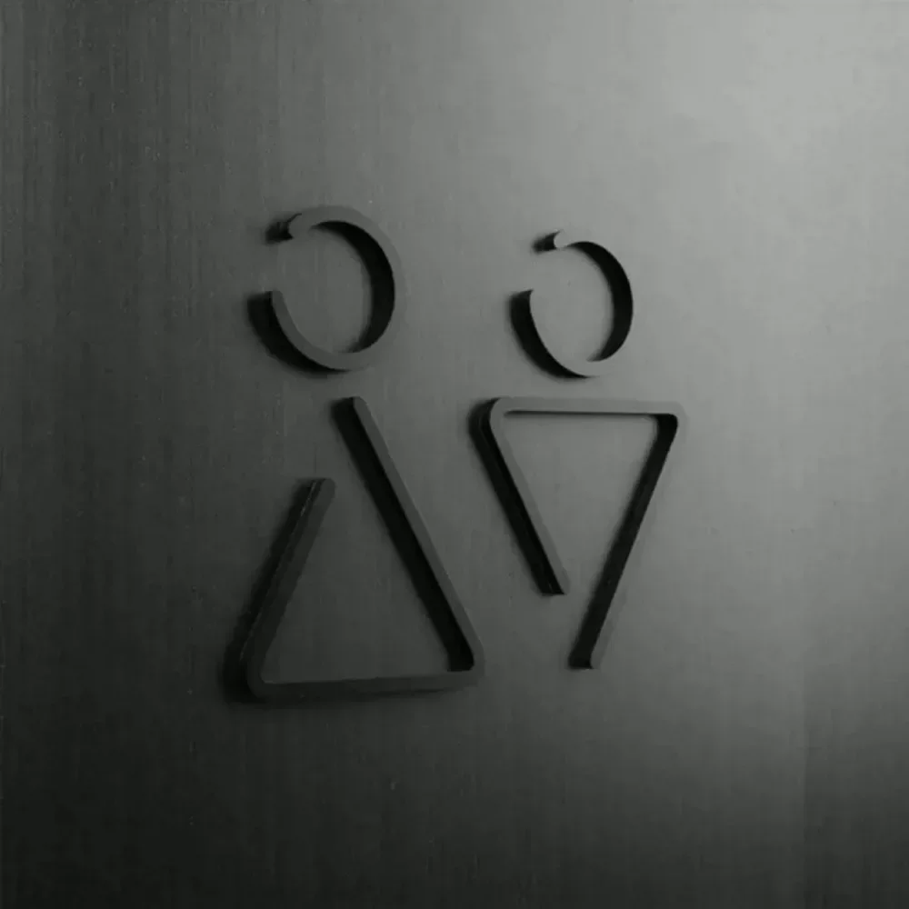 RestroomEdgeStyle™ Luxury Acrylic Sign - Exquisite Craftsmanship - Clear & Stylish Signage for All Washrooms-4