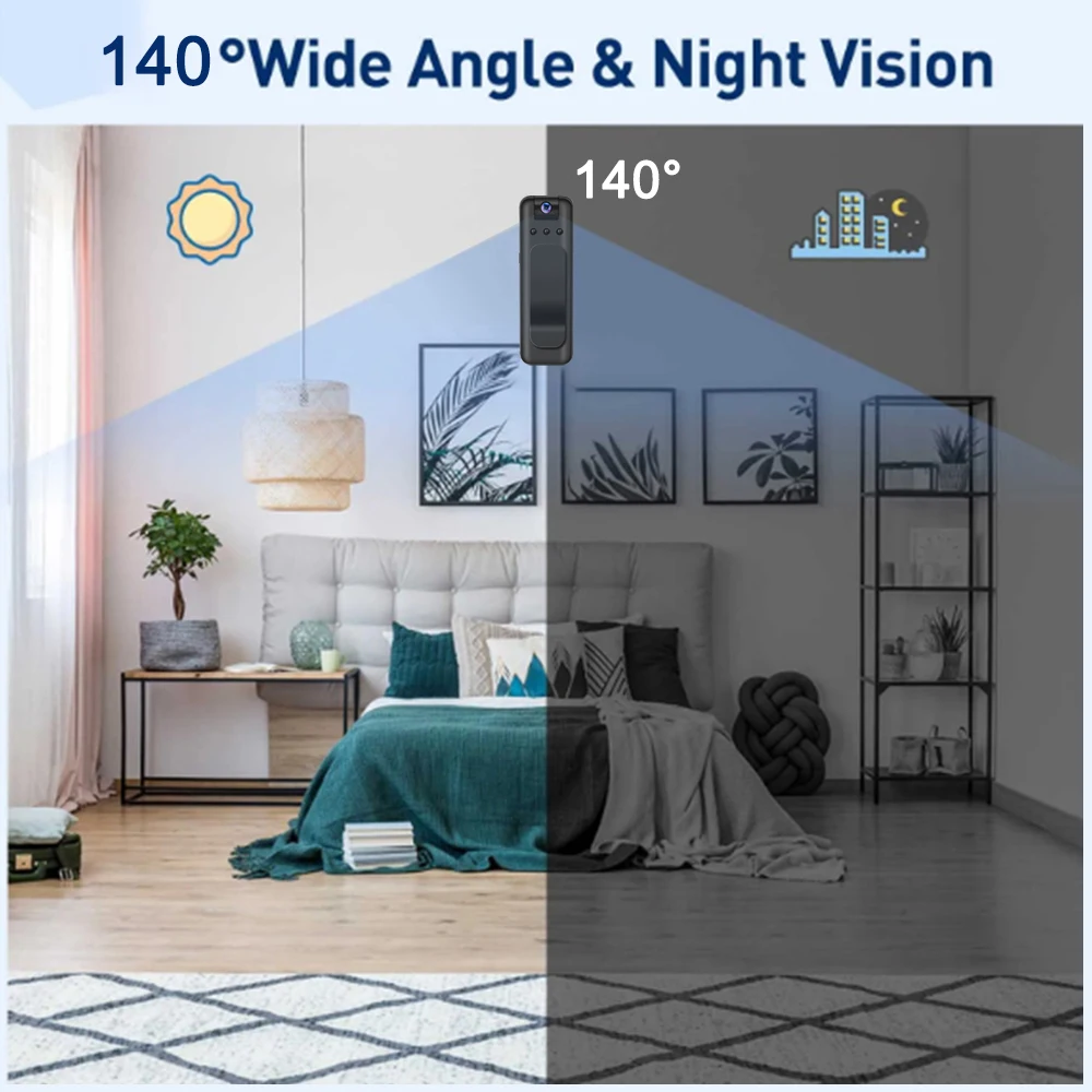 HD 1080P Mini Camera with WiFi Portable Small Digital Video Recorder Police BodyCam Infrared Night Vision Miniature Camcorder-5