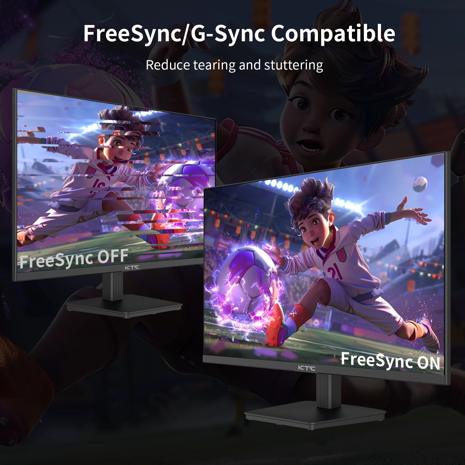 KTC H27T27 27inch QHD 100Hz Gaming Monitor 2560x1440 IPS Fast Panel Screen 16:9 ELED 1ms GTG Response Time 99% sRGB HDR10-6