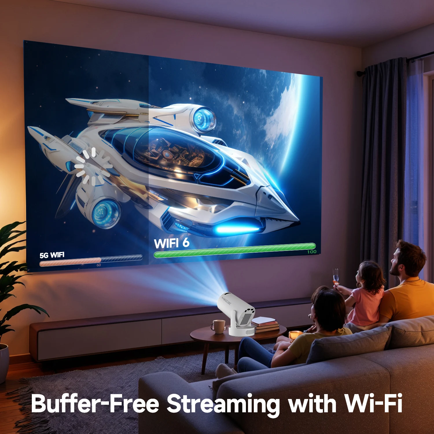 Magcubic 4K Android 11 Portable Projector 8000 Lumens WiFi 6 BT5.4 Outdoor Theater 5W HiFi Speaker 720P HD Supported HY300 Pro+-4