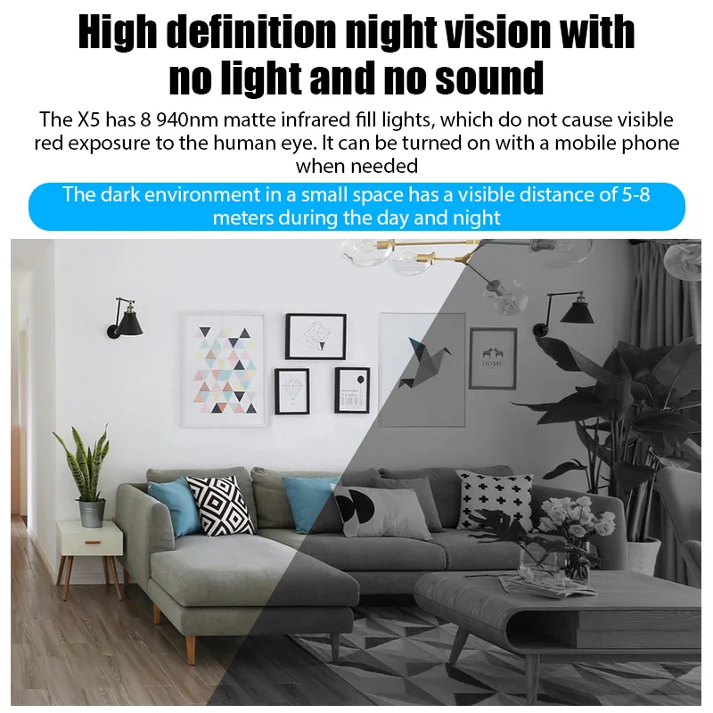 Full 1080P HD X5 Mini WiFi Camera Baby Monitor Home Security Camcorders IR Night Vision Motion Detection Wide Angle IP Cameras-5