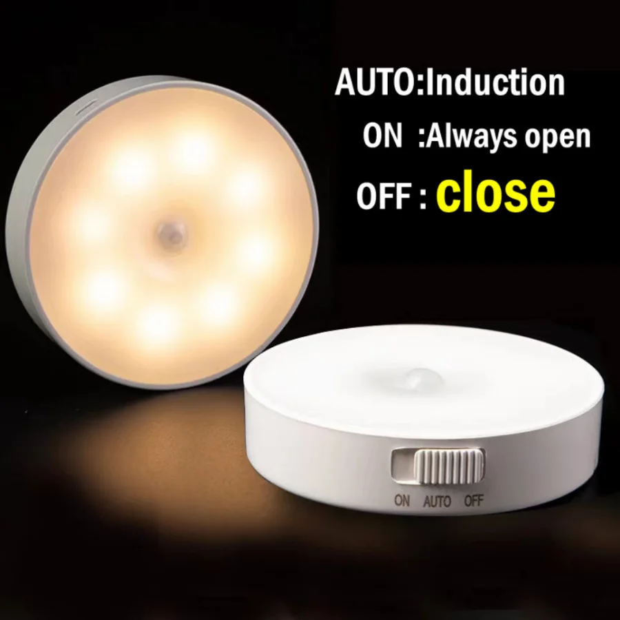 Motion Sensor Light Led USB NightLights Rechargeable Lamp for Bedroom Staircase Hallway Wardrobe Cupboard Lighting-5
