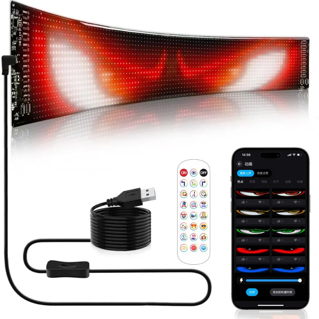 LED AD Display Screen Message Scrolling Sign Board Ultra-thin Soft Flexible Advertising Light Board Windshield Store Car Display-2