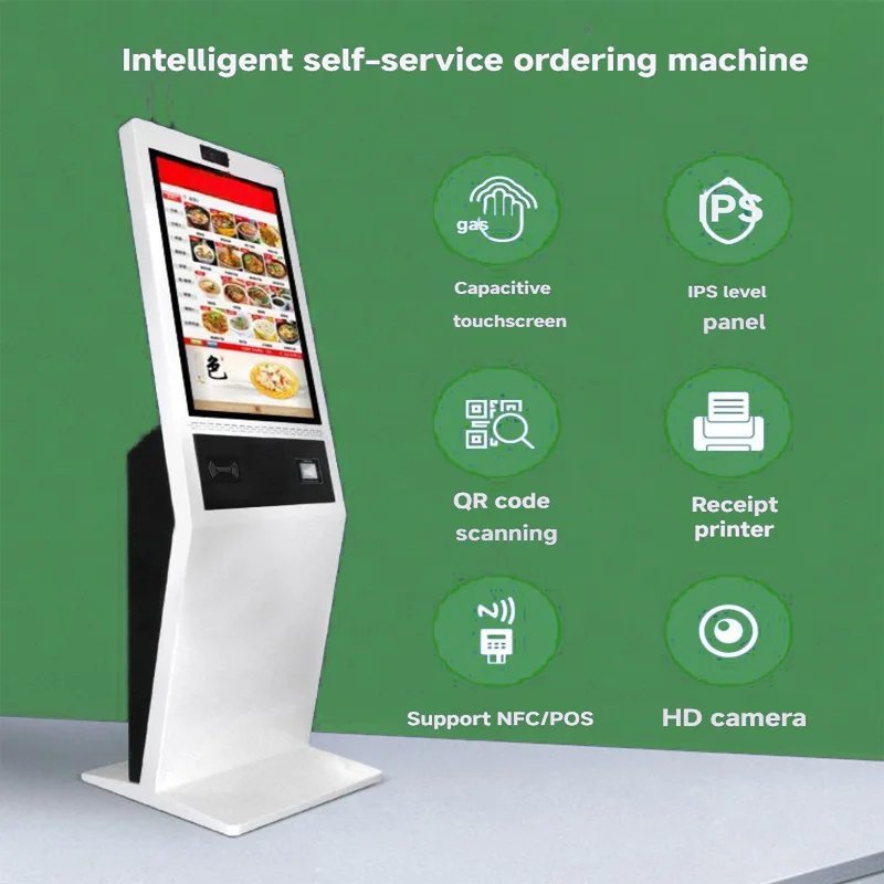 22/24/27/32/43 Inch Self Service Payment Terminal Kiosk LCD Capacitive Touch Screen with QR Scanner Printer NFC Ticket Machines-4