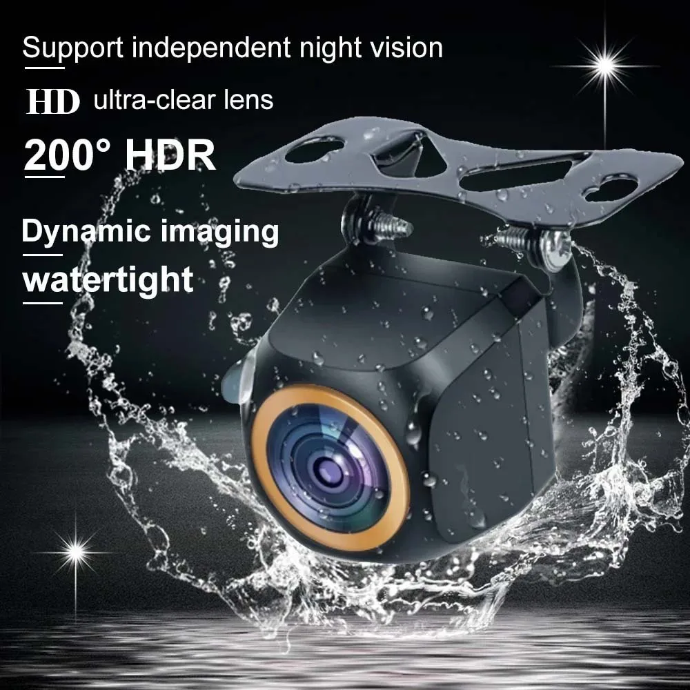 GcPaSr 1080P For Car 200 Degree AHD Reverse Camera Full HD Fisheye Golden Lens Night Vision Universal Vehicle Rear View-4