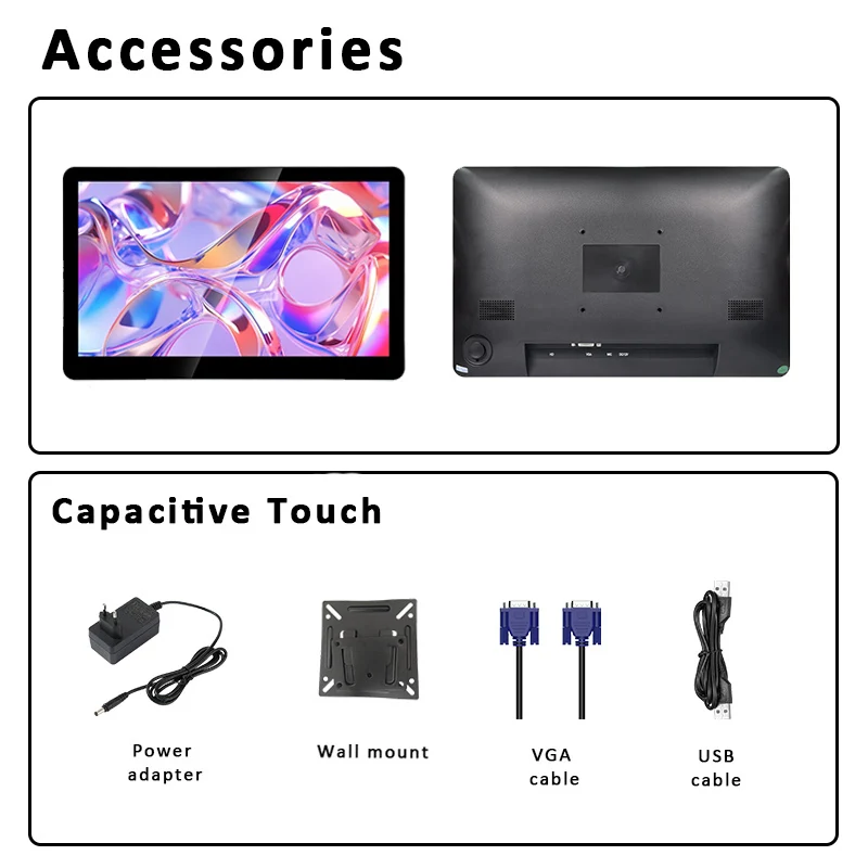 Zhixianda 14 Inch 1920*1080 Capacitive Touch Screen POS Monitor Industrial LCD Display With HDMI VGA USB Interface-5