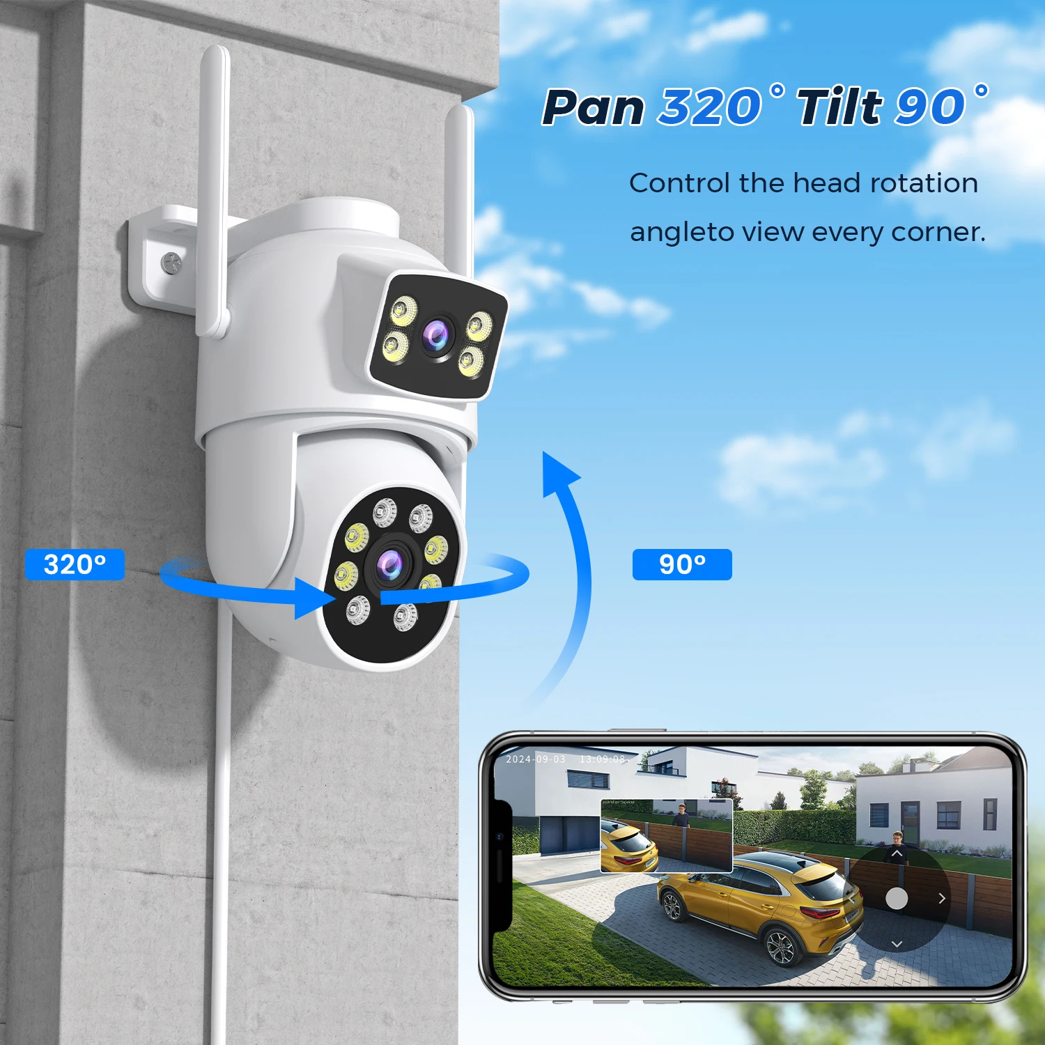 BESDER 8MP IP Camera Wifi 4K Dual Len Outdoor Auto Tracking Night Vision 5G HZ Wifi CCTV Surveillance Camera Security Protection-3