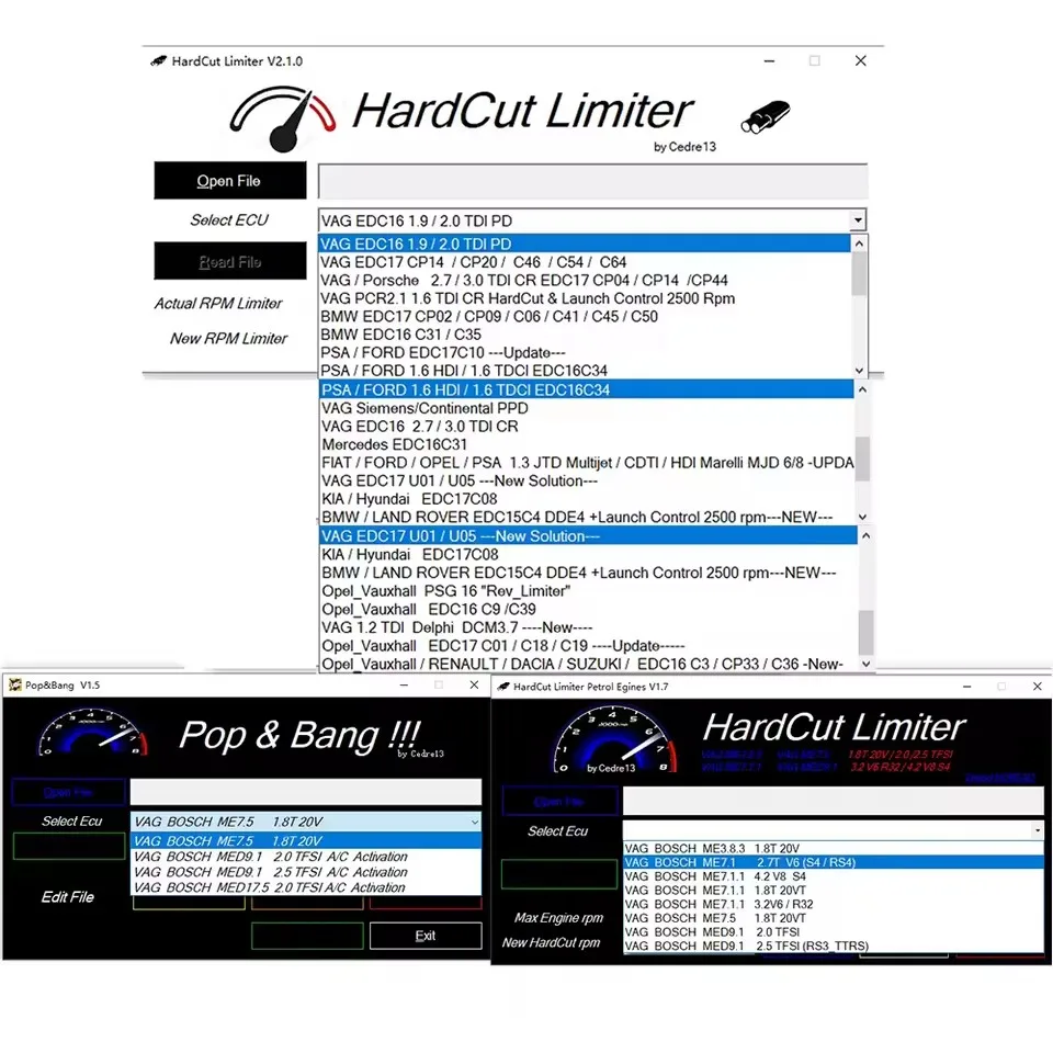ECU Software 6 IN 1 PACKAGE HardCut Limiter Diesel + Petrol Engine UltraCuttr + Pop&Bang + HARDCUT VMAX + HotStartr + QLaunchr-2