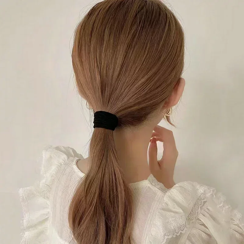 200PCS/Set Women Girls Basic Hair Bands Simple Solid Colors Elastic Headband Hair Ropes Ties Hair Accessories Ponytail Holder-5