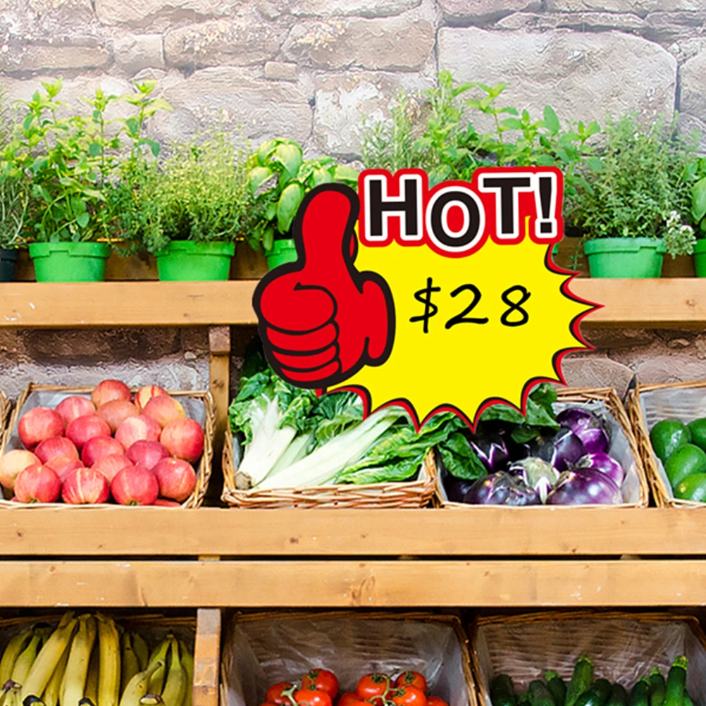50 pcs Advertising Signs Market Price Signs Market Price Signs Signs Retail Shop Blank Label Tag Product Price Sign Plate For-4