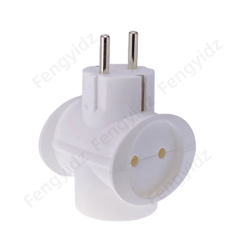 European Type Conversion Plug 1 To 2/3/4 Way EU Germany Standard Power Adapter Socket 16A 250V Travel Charging Adapter-6