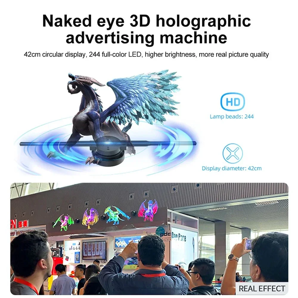 3D Hologram Fan 42CM WiFi 3D Holographic Projector Advertising Display Light HD Holographic Projector for Stores Bars Party Xmas-2