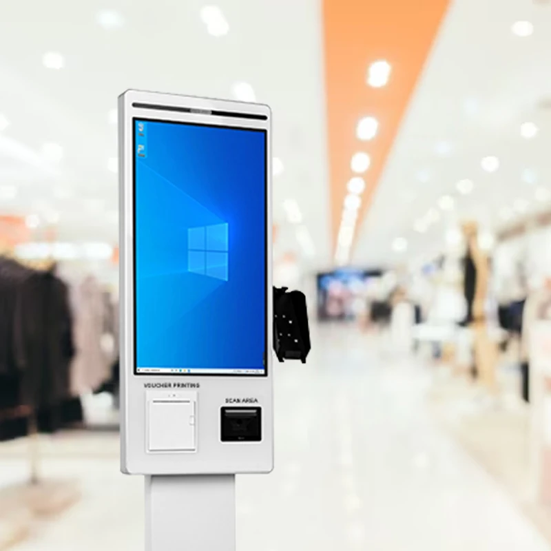 21.5 22 inch Self Service Order Payment Touch Screen Kiosk Self Pay Vending Machine Barcode Scanner Kiosk for Store / Restaurant-2