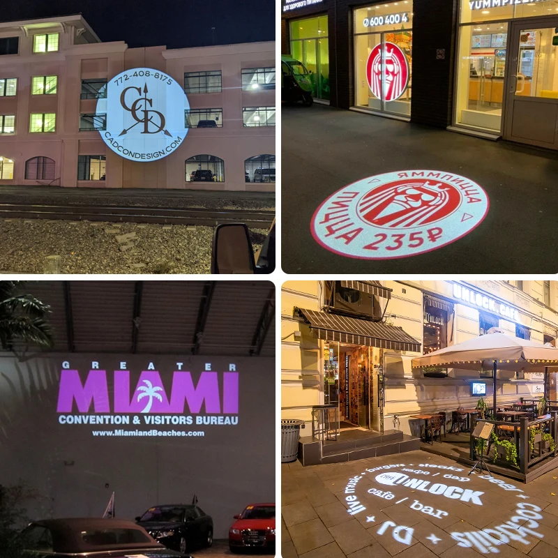 Custom Gobo Advertising Light Rersonnalisé Outdoor Waterproof IP67 Image Rotation  Led Logo Projector On Shop Entrance Floor-3