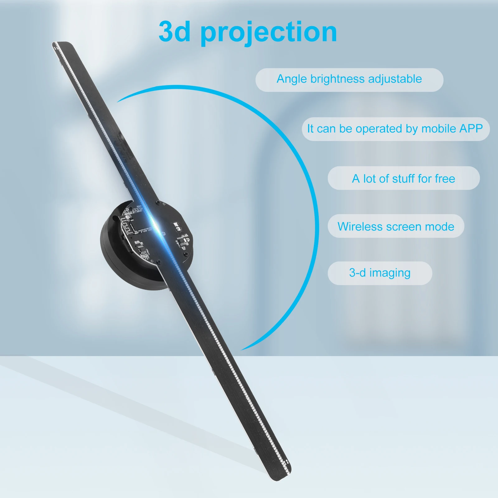42cm 224LED Holographic Projector WiFi Lamp Beads Upload Holographic 3D Advertising Light Imaging Hologram Player Logo Display-2