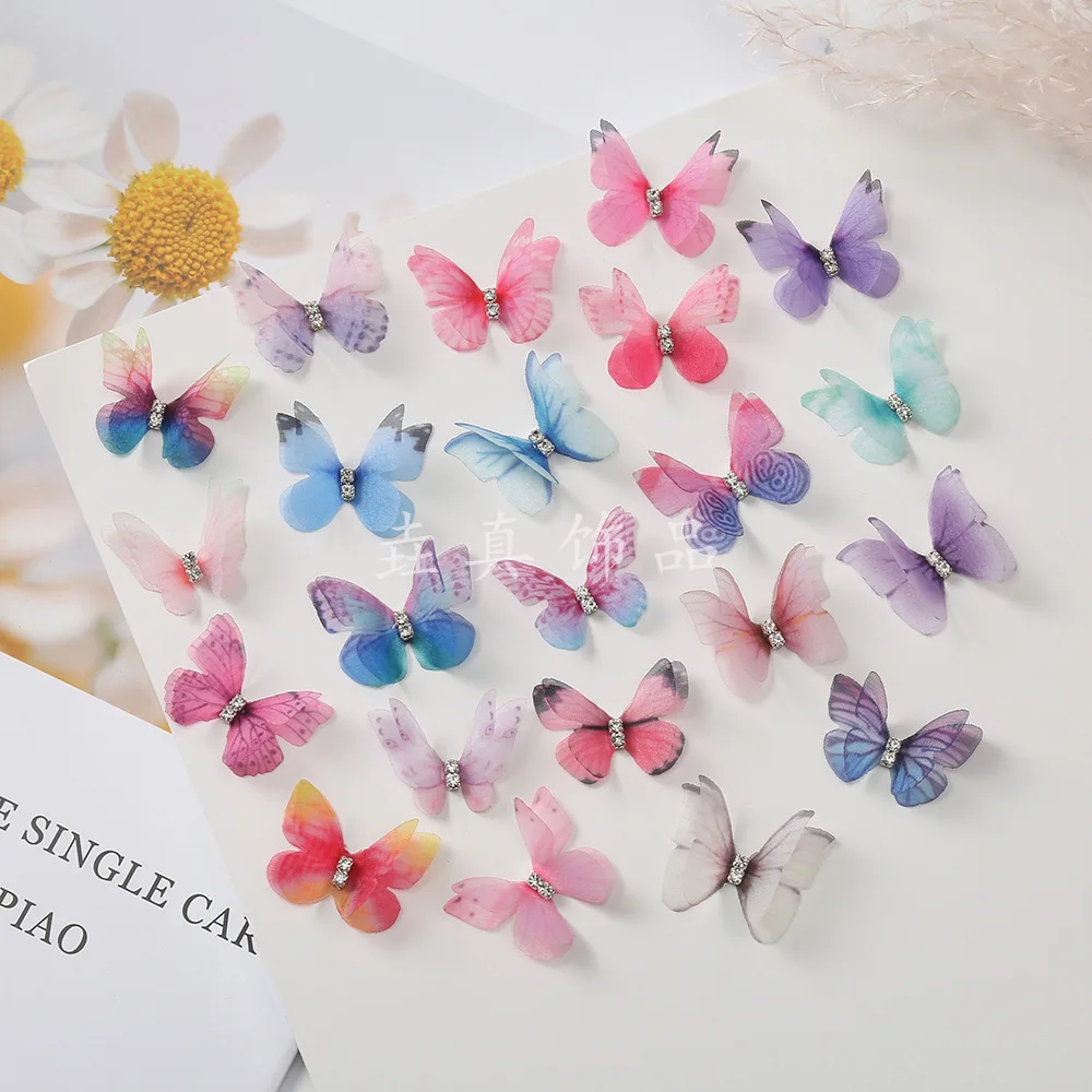 5PCS New Cute Princess Mesh Double-layer Butterfly Lovely Girls Hairpins Children Headwear Hairgrip Hair Clips Hair Accessories-5