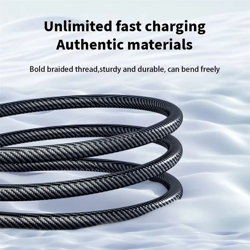 6A 120W USB A To Type C Super Fast Charge Cable Nylon Data Cord For Xiaomi Redmi POCO Samsung With Led Digital Display Cable-4