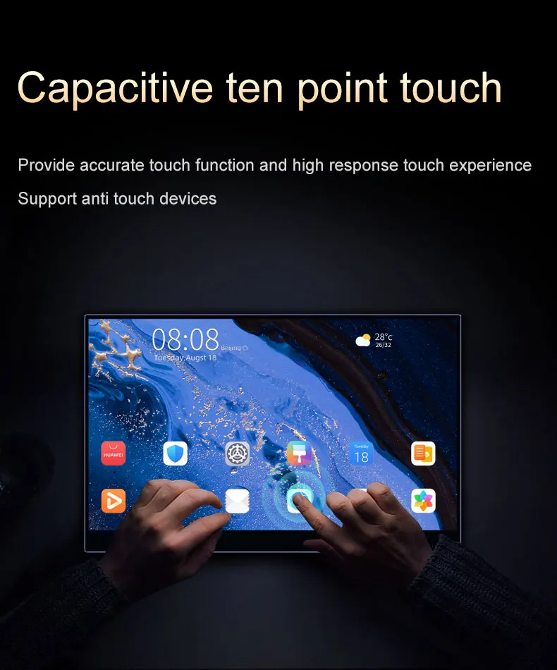15.6 / 13 Inch 4K OLED Touch Screen Portable Monitor 550Nit USB-C HDMI-Compatible External Gaming Monitor for Xbox Switch Laptop-5