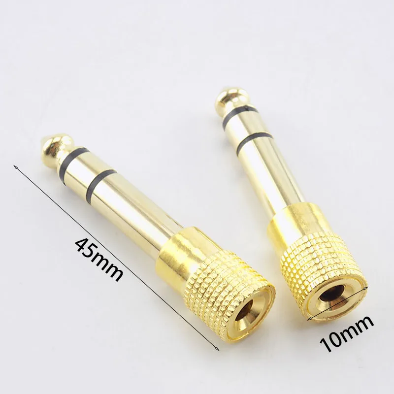 Audio 6.5 to 3.5 Adapter Microphone Mic Headset 3.5mm Female to 6.35 Male Plug Small to Large-3