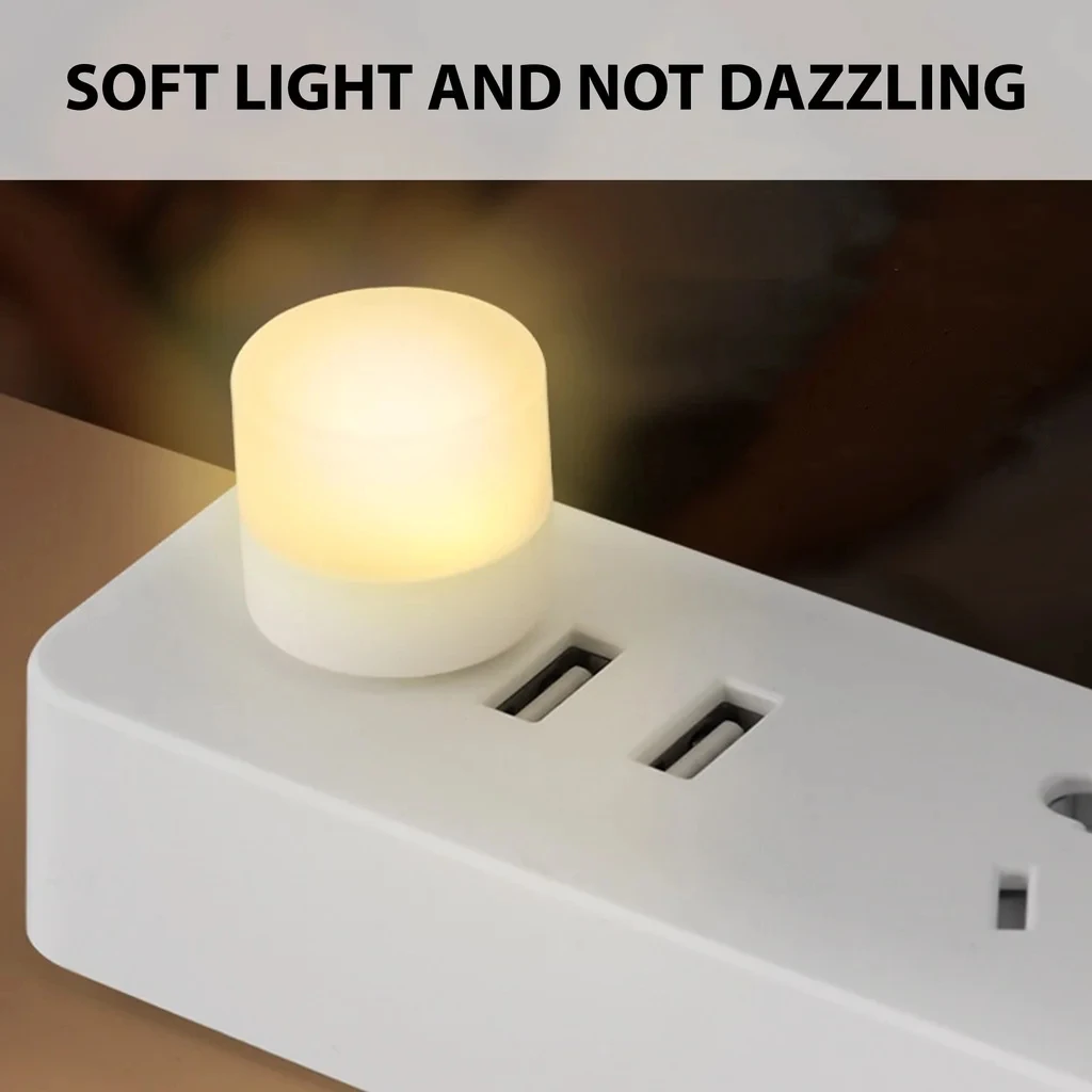1/10Pcs Mini USB Night Light Warm White Eye Protection Book Reading Light USB Plug Computer Mobile Power Charging LED Night Lamp-3
