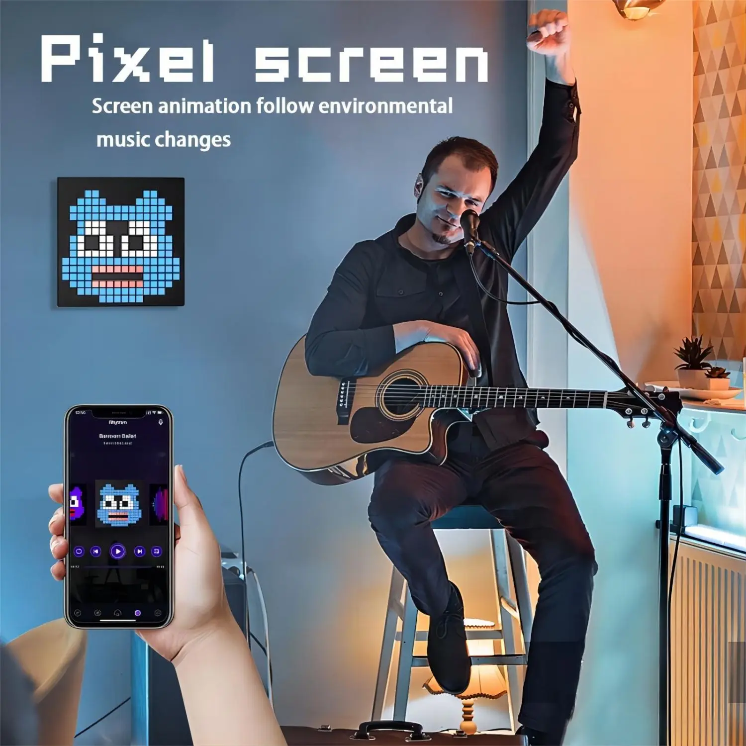 LED Pixel Matrix Bluetooth Smart Display 64x64 RGB Digital Lamp Panel DIY Art Display Gaming Anime Room Decor Frame APP Control-5