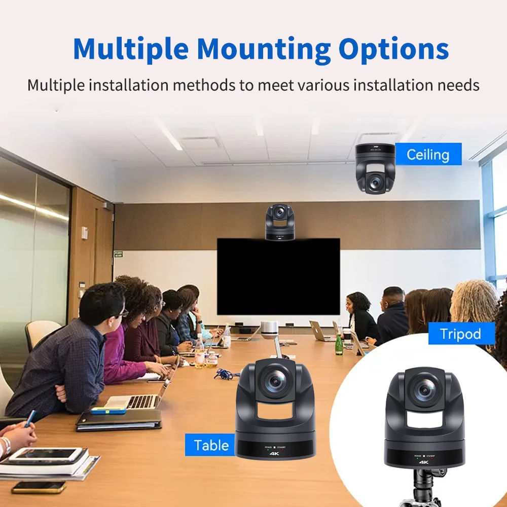 4K30fps AI Auto Tracking PTZ Video Camera USB HDMI LAN 20x Zoom Conference Camera Support POE for Meeting Church Live Streaming-5