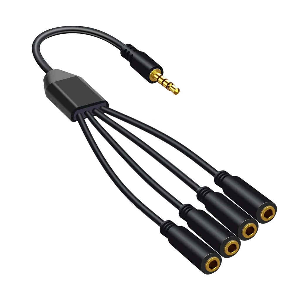 3.5mm Earpphone Spliter Audeo Jack Extender 1 To 6 Ports Aux Cable Earphone Mic Audio Adapter For Phone Headset Splitter Cable-2