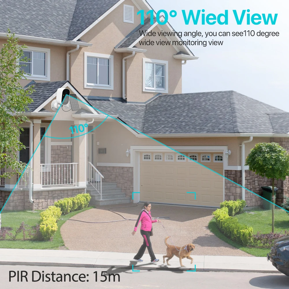 WiFi IP Camera Solar Panel Battery Powered Wireless Outdoor Security 1080P HD CCTV Video Surveillance PIR Human Detection iCSee-3