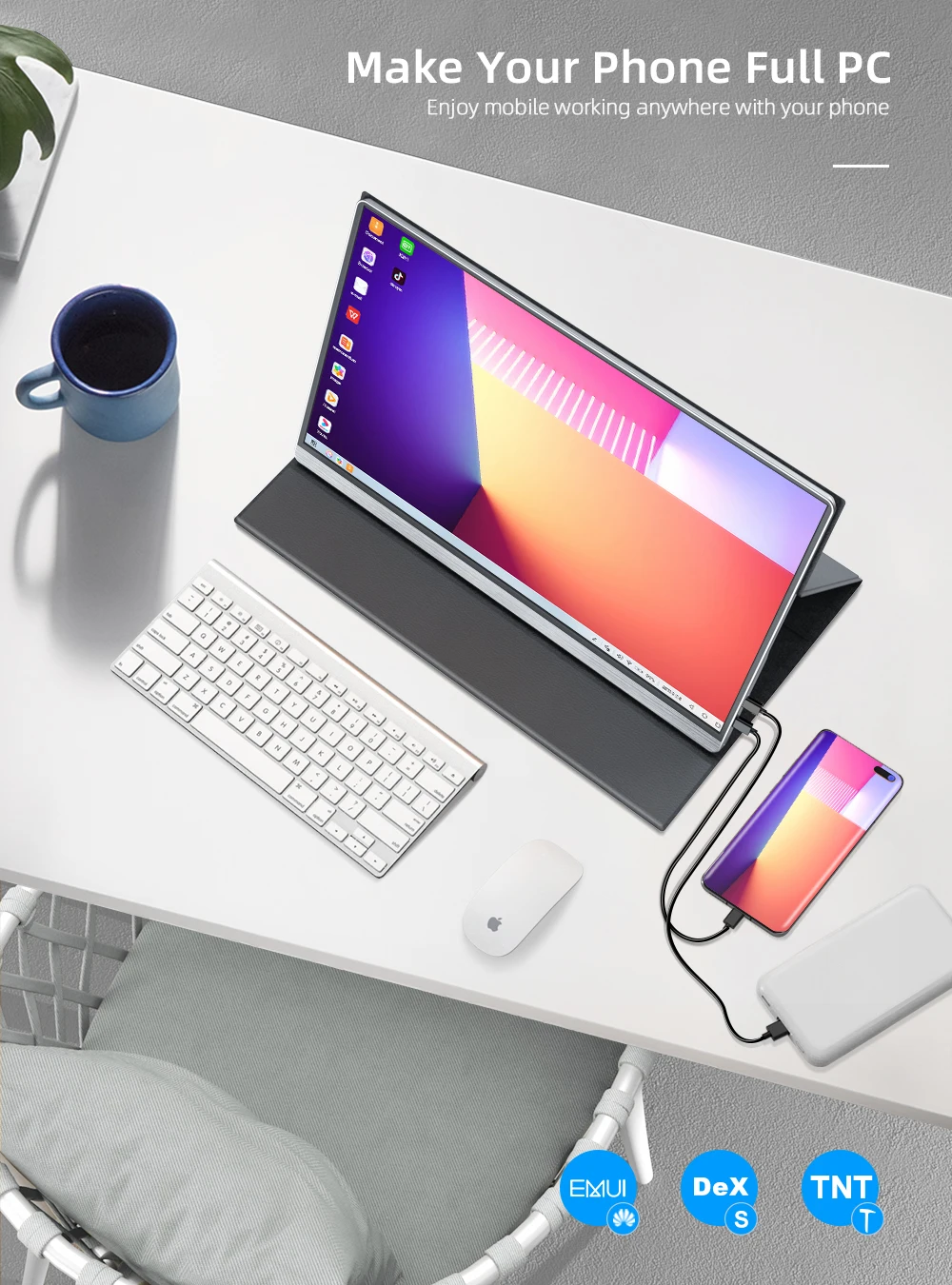 UPERFECT 4K Portable Monitor 15.6 Inch 100% sRGB HDR IPS UHD USB-C Laptop HDMI Computer Display With Smart Cover& Dual Speakers-3