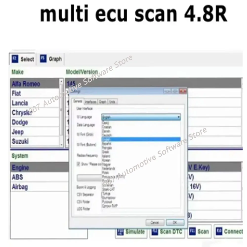 2025 Multiecuscan V4.8 v4.9 v5.0 for Fiat Chrysler Dodge Jeep & Suzuki Scanner Software 4.9 Works with ELM327 / OBD II tools-2