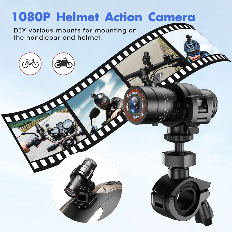 Mini Sport DV Action Sports Camera Flashlight Helmet Full HD 1080P Video Ideal for Bike, Cycle, Motorcycle Waterproof Camcorder-3