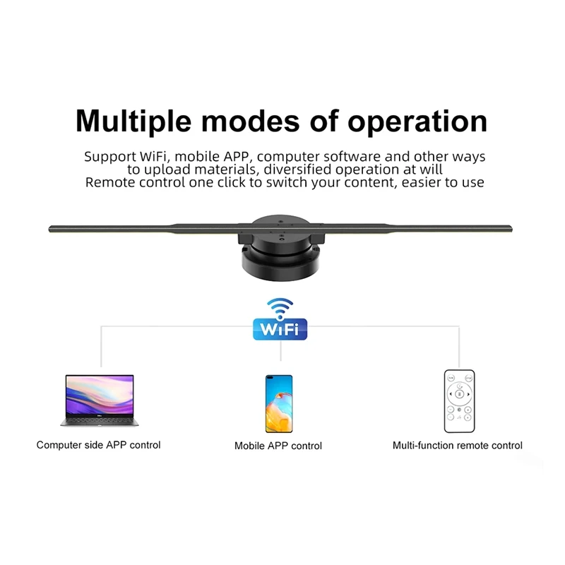 HOT-WIFI 3D Holographic Projector 352LED Holographic Player Fan For Image Video Store Bar Party Advertising Display-3