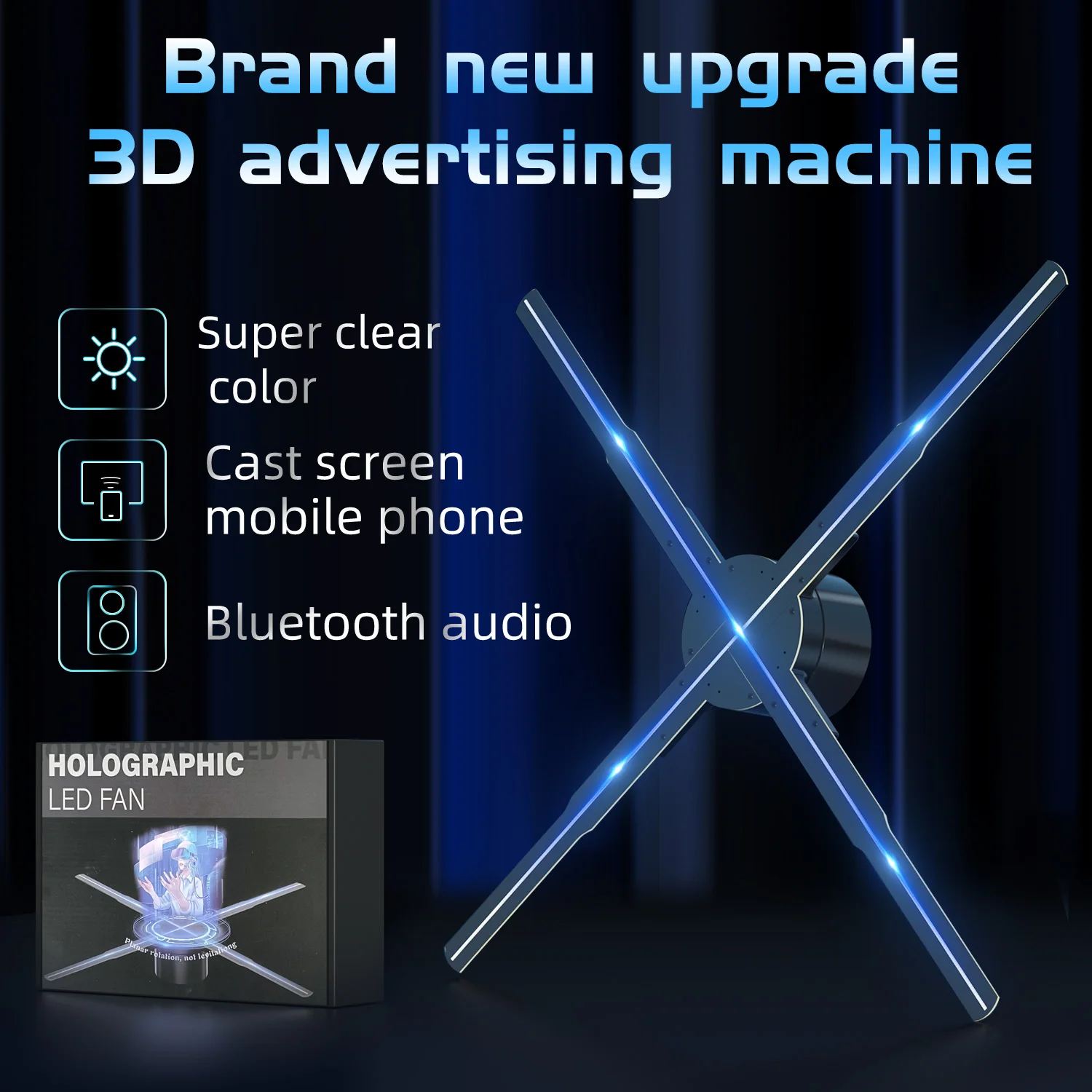 50cm 3D Fan Hologram Projector Wifi Display Advertising Logo Light Led Sign Holographic Lamp Three-Dimensional Projectors P50