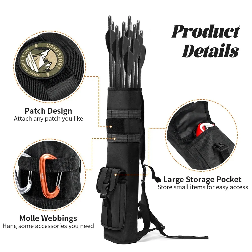 Outdoor Multi-Function Archery Quiver for Arrows Back with Molle System Tactical Arrow Holder Archery Bag Accessories and Pocket-5