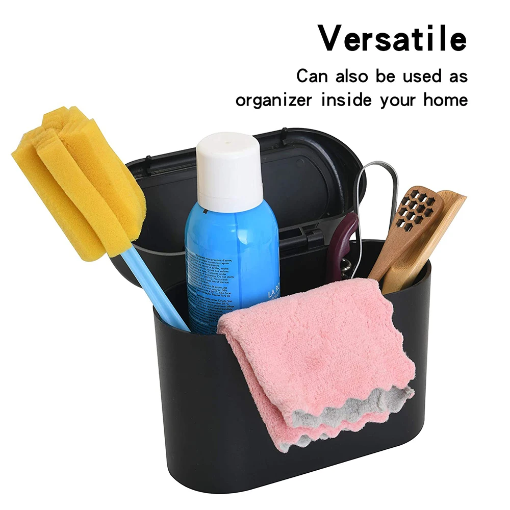 Portable Hanging Mini Car Trash Can,Wastebasket Trash Can with Lid, for Car Office Home,Auto Storage Bin Accessories-5
