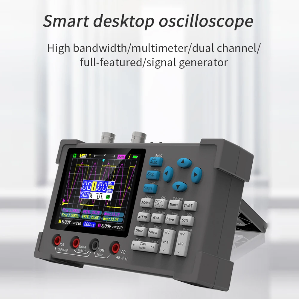 3in1 Digital Oscilloscope Multimeter Signal Generator Dual Channel 120Mhz Bandwidth 250MSa/s Sampling Rate Handheld Oscilloscope-6