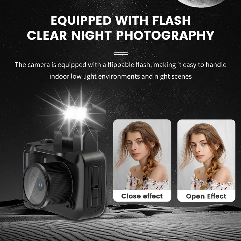 Y4000 Mini Camera with Screen HD 1080p Portable Video Recorder with Flash Light Battery Dock Retro Ultra Compact Digital Camera-5