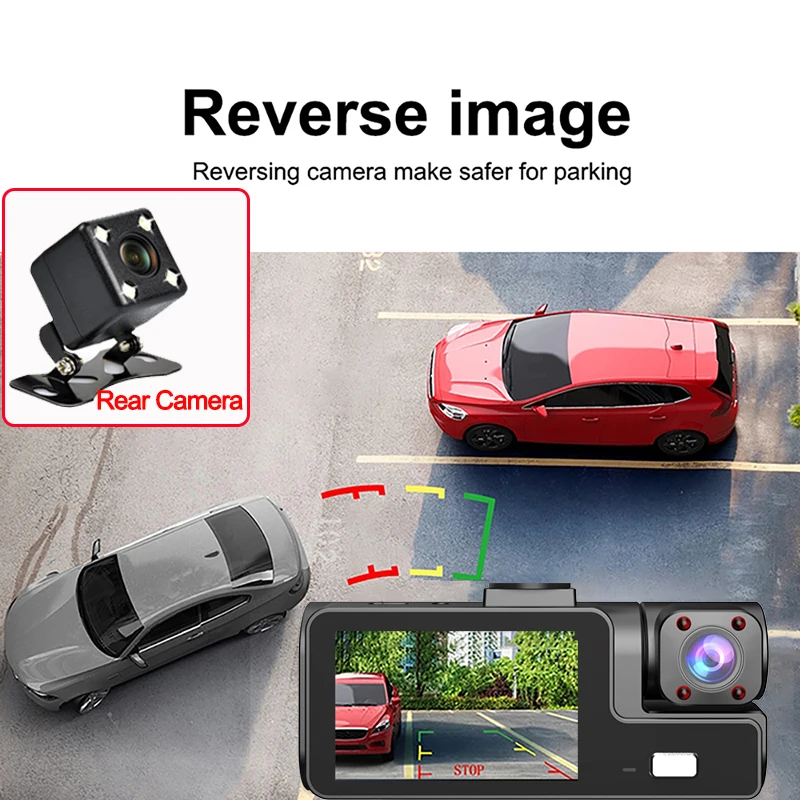WIFI APP Control Car Dvr 3 Channel 1080P Dash Cam for Cars Front and Rear View Recorder Video Car Camera for Car Assecories-4