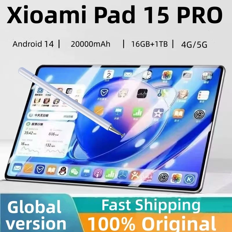 2025 Original XioaMi Pad 15 Pro Tablet Android14 Snapdragon888 11Inch HD 22GB+2TB 20000mAh 5G Dual SIM Bluetooth WiFi GPS Tables