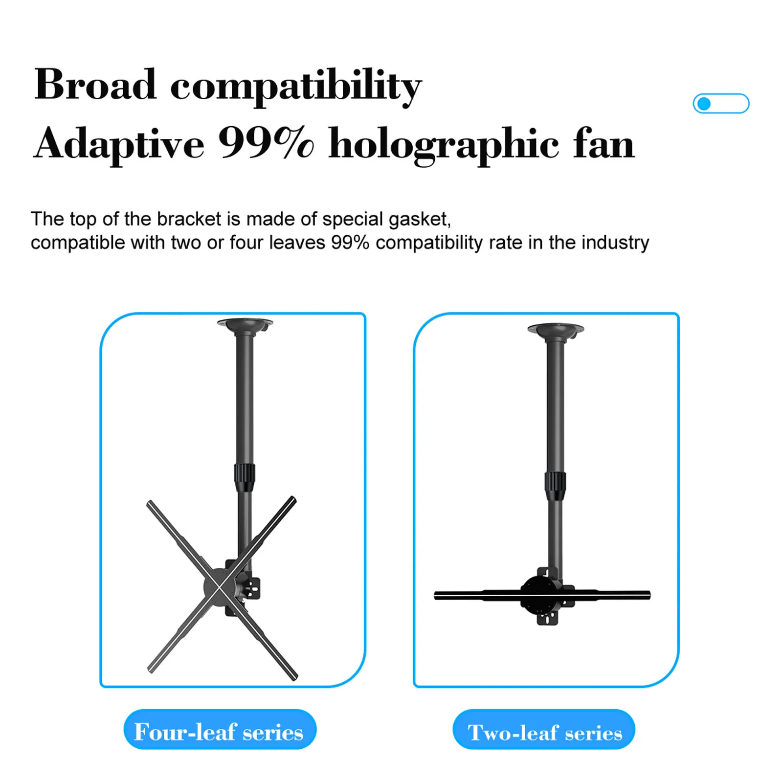 3D Advertising Display Adjustable Extendable 15.5 to 24 Inches 3D Holographic Fan Advertising Machine Projector Ceiling Mount Br-4