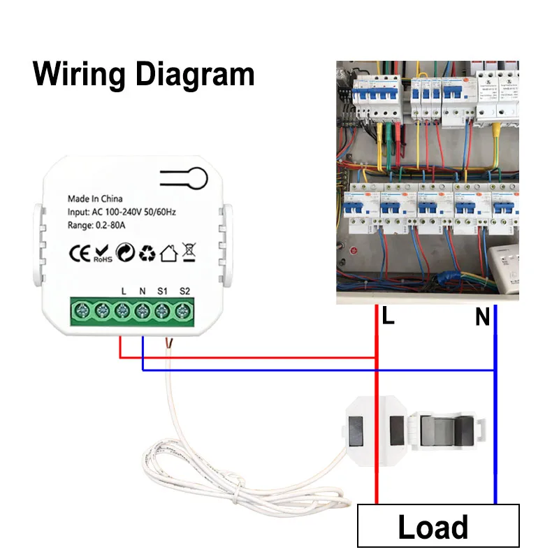 Tuya Smart Life ZigBee Clamp Power Digital Meter Energy Monitor 80A CT Din Rail App Electricity Statistics AC 110V 240V 50/60Hz-5