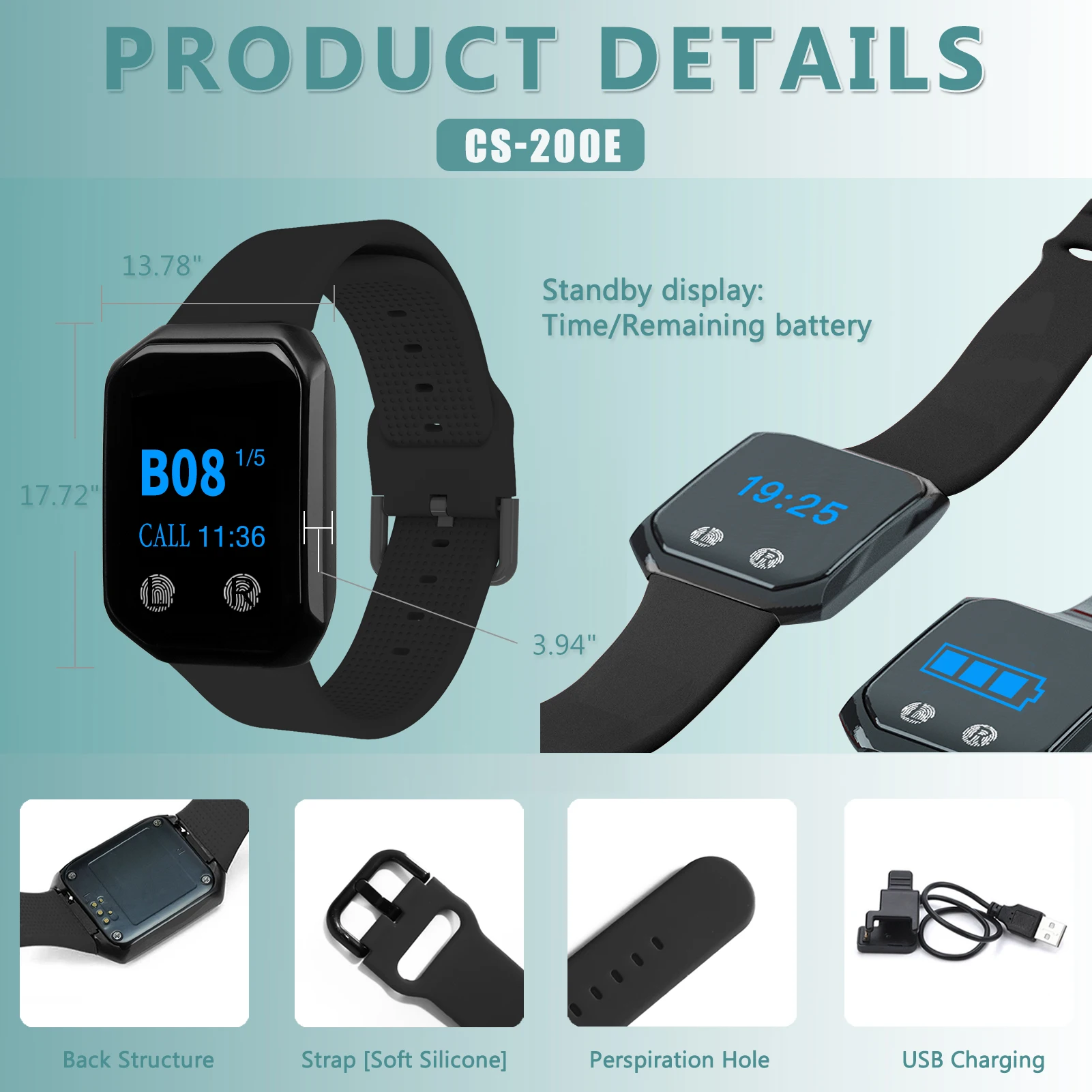 BYHUBYENG 5pcs Restaurante Equipments Pager Service wrist pagers system Waiter Watch Nursing Aid Aide Soignante Restaurant-2