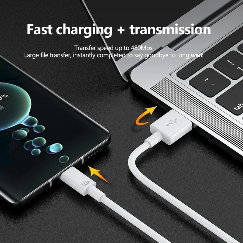 Universal 120W 10A USB Type C Cable Super Fast Charging Cable For Huawei P40 P30 Honor Data Cord For Xiaomi Redmi 0.3/1M/1.5M/2M-4