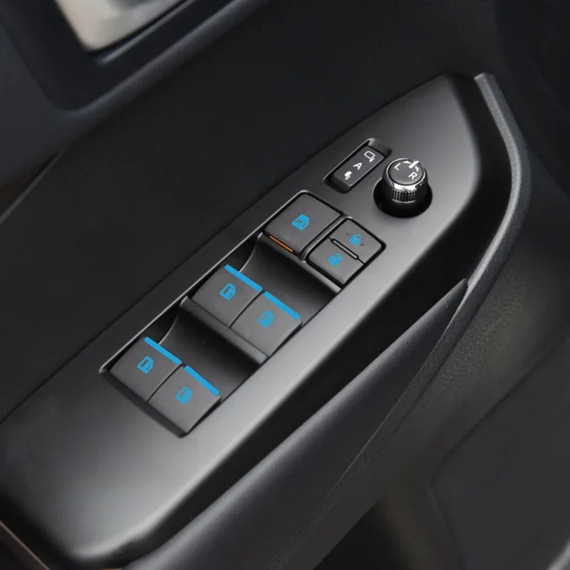 18Pcs/set Car Luminous Door Window Lift Button Stickers Car Windows Control Panel Decals Car Interior Sticker Auto Accessories-3