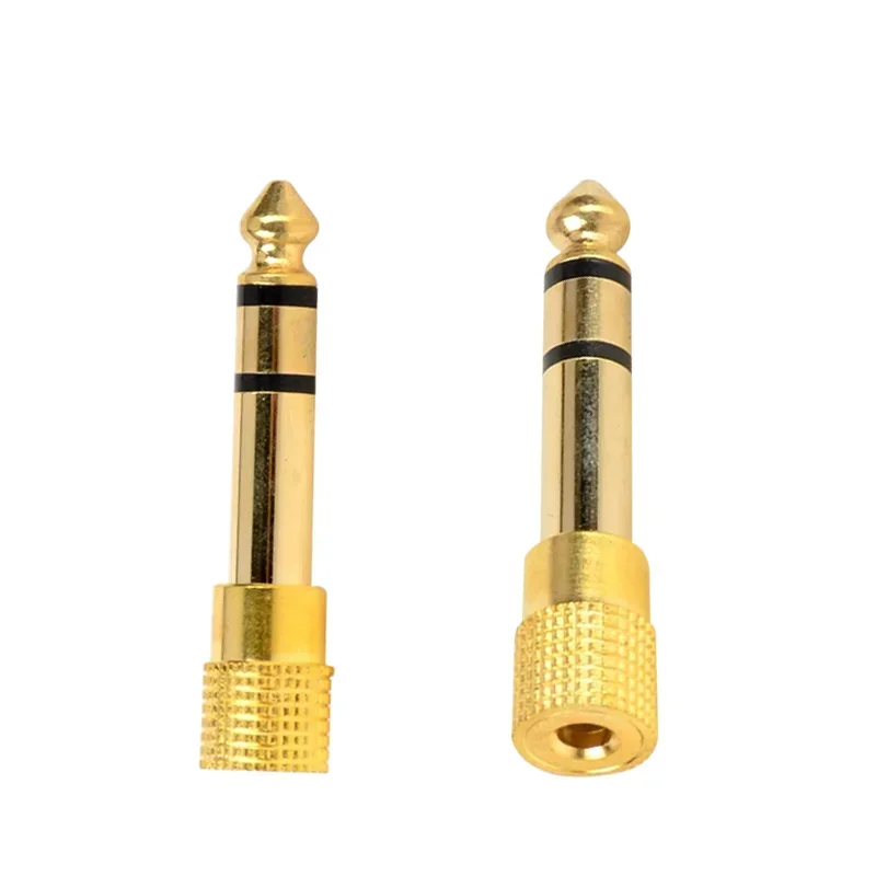 4pcs Golden 6.5 Stereo Connector 6.35mm Male To 3.5mm Female Jack Audio Connectors for Headphone Microphone Power Amplifier-5