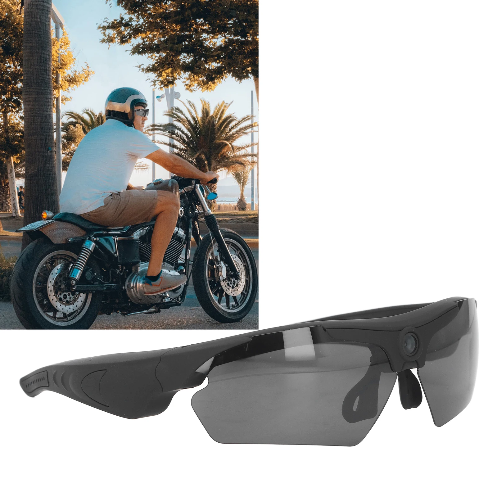 Camera Glasses Video Sunglasses 1080P Full HD Video Recording Shooting Camera Glasses for Cycling Driving Hiking Fishing Hunting-6