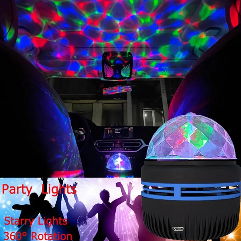 USB Projector Starry Sky Lamp RGB Rotating Magic Ball LED Night Light Decor Bedroom Room Decorative For  Children Christmas Gift-2