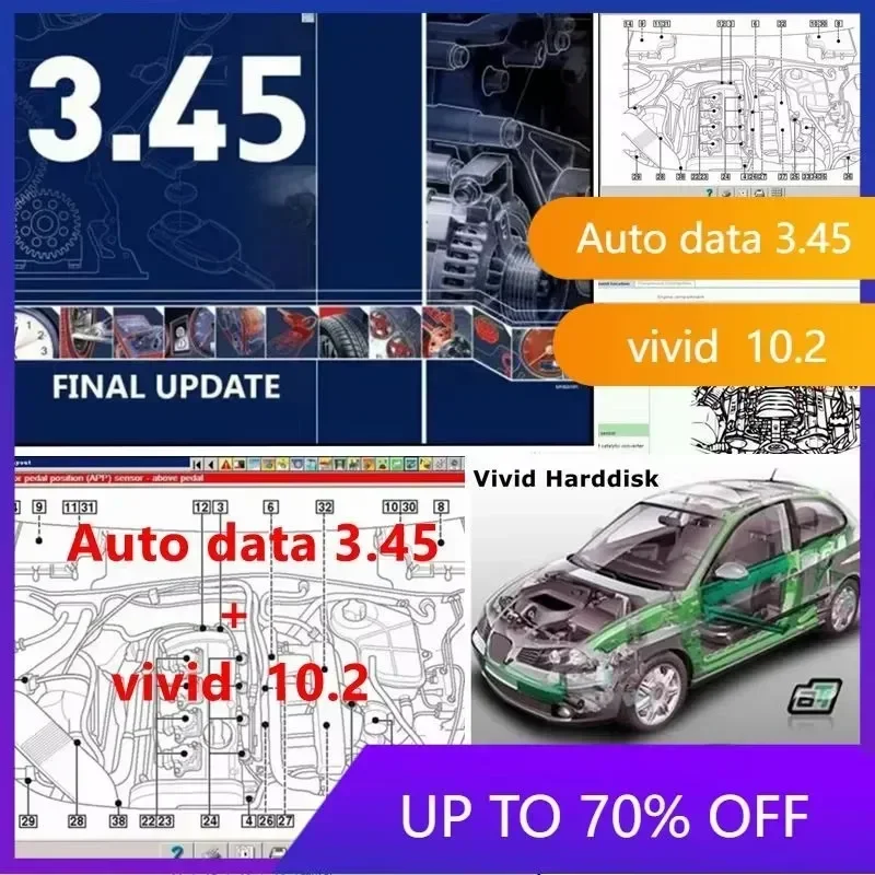 Newest version Autodata 3.45 and vivid workshop 10.2 Auto Repair Software + install video guide+ remote install help vivid softw